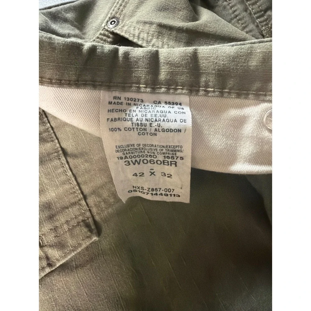 Wrangler RIGGS Workwear Cargo Pants Mens 42x32 Brown Ripstop Relaxed Fit 3W060BR